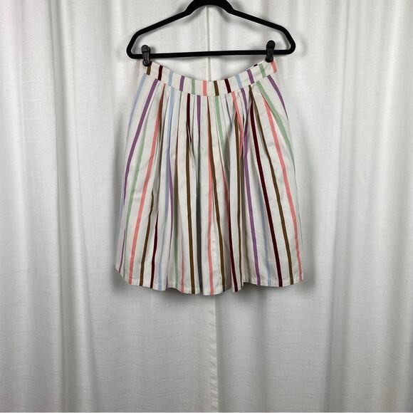 ModCloth Aspiration Creation Pastel Striped A Line Pleated Skirt Sz.L - Picture 6 of 16